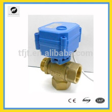 1/2" and 3/4" motor ball valve 3 way T flow DC12V for mini auto control equipment